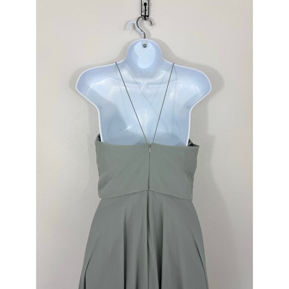 Jenny Yoo Mineral Gray Chiffon Maxi Dress NWT Size 4 ($285 Retail) - Picture 4 of 8